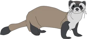 Animated Ferret Illustration.png PNG Image