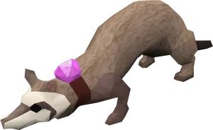 Animated Ferretwith Purple Gem PNG Image