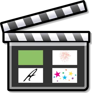 Animated Film Clapperboard PNG Image