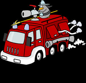Animated Fire Engineand Elephant Firefighter PNG with transparent background