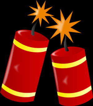Animated Firecrackers Illustration PNG image with transparent background