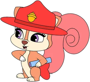 Animated Firefighter Squirrel Character PNG Image