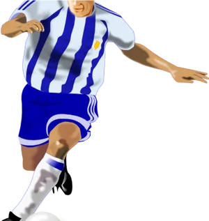 Animated Football Playerin Action PNG Image