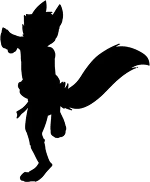 Animated Fox Character Silhouette PNG Image