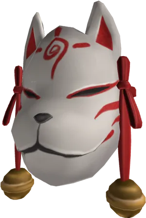 Animated Fox Mask3 D Model PNG Image