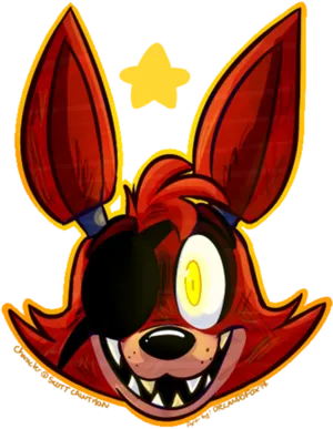 Animated Foxy Character Art PNG Image