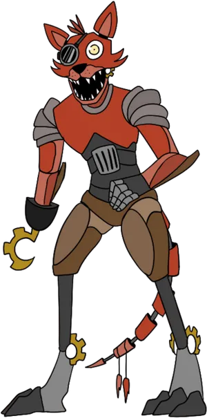 Animated Foxy Pirate Robot PNG Image