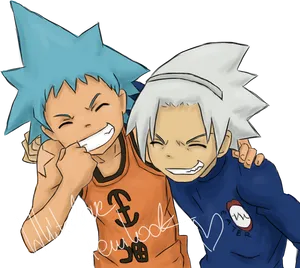 Animated Friends Laughing Together PNG Image