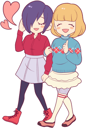 Animated Friends Sharinga Moment PNG image with transparent background