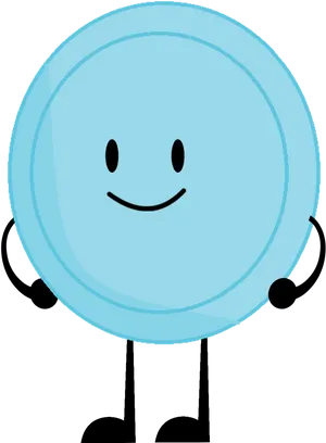 Animated Frisbee Character Smiling PNG Image