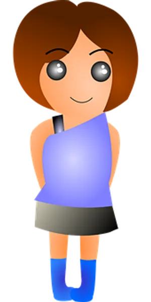 Animated Girl Character Graphic PNG Image