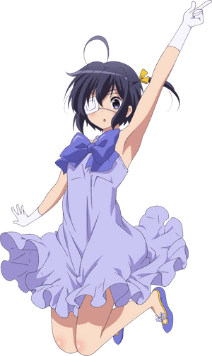 Animated Girl Jumpingin Purple Dress PNG image with transparent background