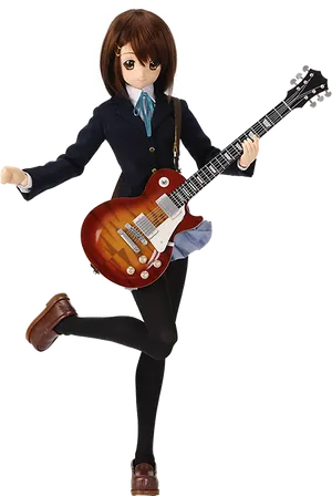 Animated Girl Playing Guitar PNG Image