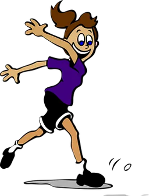 Animated Girl Playing Soccer PNG Image