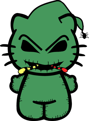 Hello Oogie Boogie By Geekitlikeme - Oogie Boogie Hello Kitty PNG image with transparent background