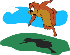 Animated Groundhog Jumping Shadow PNG Image