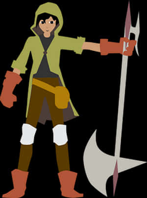 Animated Halberdier Warrior PNG image with transparent background