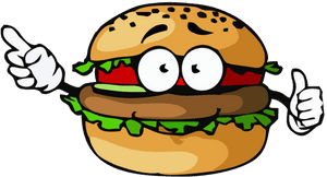 Animated Hamburger Character Thumbs Up PNG image with transparent background