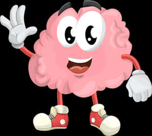 Animated Happy Brain Character PNG image with transparent background