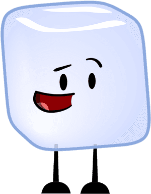 Animated Happy Ice Cube Character PNG image with transparent background