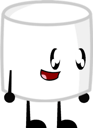 Animated Happy Marshmallow Character PNG image with transparent background