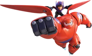 Animated Hero Duoin Flight PNG Image