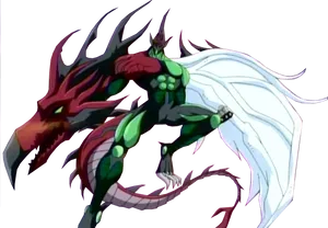 Animated Hero Riding Dragon PNG Image