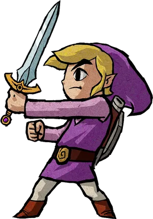 Animated Hero With Sword PNG Image