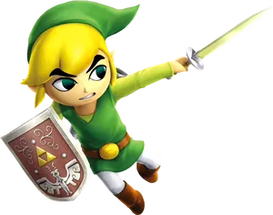 Animated Hero With Sword And Shield PNG Image