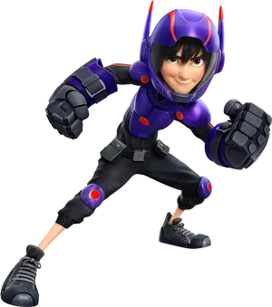 Animated Heroin Purple Armor PNG Image