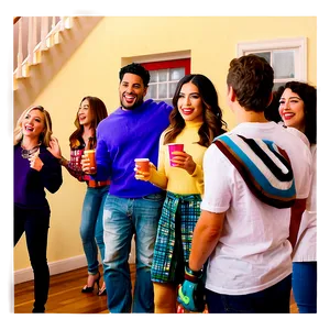 Animated House Party Fun Png Krr PNG Image