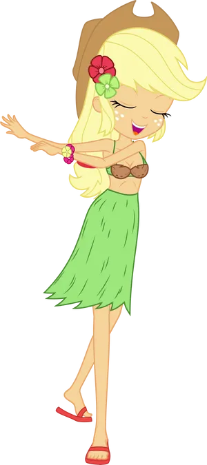 Animated Hula Girl Dancing PNG Image