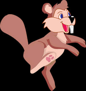 Animated Jumping Squirrel Cartoon PNG with transparent background