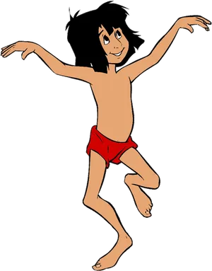 Animated Jungle Boy Dancing PNG Image