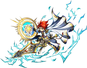 Animated Knightwith Magic Sword PNG Image