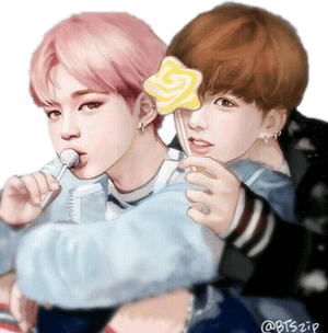 Animated Kpop Duowith Candy PNG image with transparent background