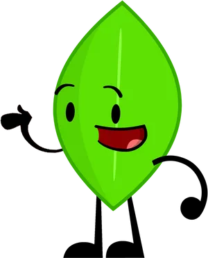 Animated Leaf Character Smiling.png PNG Image