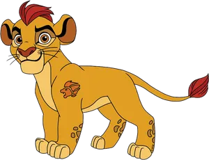 Animated Lion Cub Illustration PNG Image