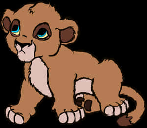 Animated Lion Cub Illustration PNG image with transparent background