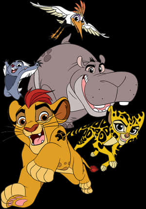Animated Lionand Friends Adventure PNG image with transparent background