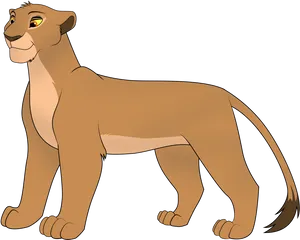 Animated Lioness Side View PNG Image