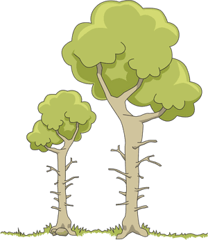 Two Dead Trees Clip Arts - Dos Arboles En Bosque, HD Png Download PNG image with transparent background