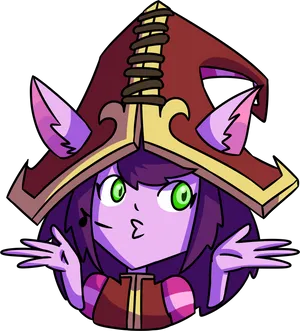 Animated Mage Girl Emote PNG Image