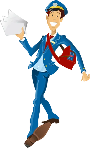 Animated Mail Carrier Delivery PNG Image