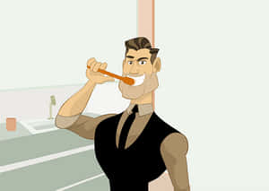 Animated Man Brushing Teeth PNG image with transparent background