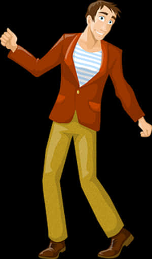 Animated Man Walking Casually PNG image with transparent background