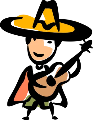 Animated Mariachi Guitar Player.png PNG Image