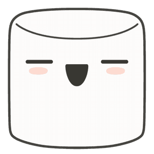 Animated Marshmallow Face Graphic PNG image with transparent background