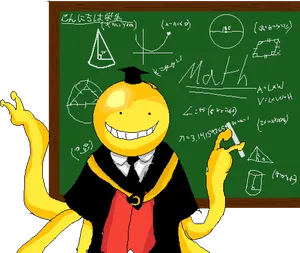 Animated Math Professor Octopus PNG Image