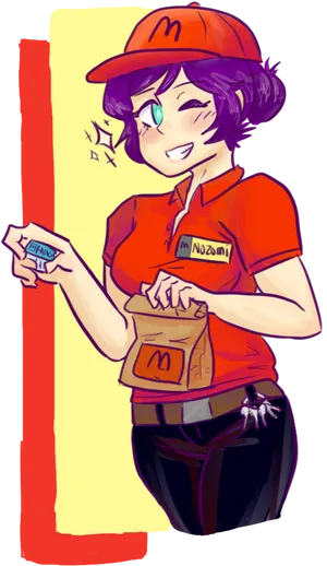 Animated Mc Donalds Employee Artwork PNG Image